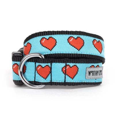 The Worthy Dog Graphic Hearts Dog Collar 1 The Worthy Dog Graphic Hearts Dog Collar