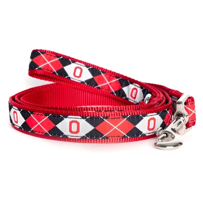 The License House Ohio State Buckeyes Dog Block O Argyle Leash 1 The License House Ohio State Buckeyes Dog Block O Argyle Leash