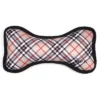 The Worthy Dog Tough Bias Plaid Bone Dog Toy