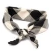 The Worthy Dog Black/Off White Buffalo Plaid Classic Square Tie-On Bandana