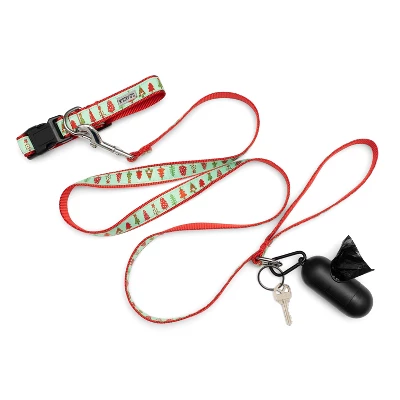 The Worthy Dog Holiday Trees Adjustable Dog Collar 2 The Worthy Dog Holiday Trees Adjustable Dog Collar - Image 2