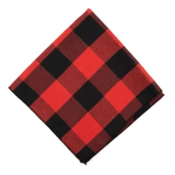 The Worthy Dog Large Buffalo Plaid Classic Square Tie-On Bandana