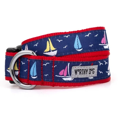 The Worthy Dog Sailboats Dog Collar 1 The Worthy Dog Sailboats Dog Collar