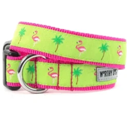 The Worthy Dog Flamingos Dog Collar
