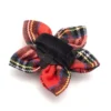 The Worthy Dog Red Black Multicolored Plaid Adjustable Flower Collar Accessory