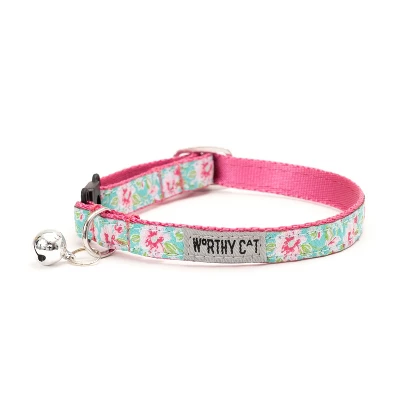 Watercolor Floral Adjustable Cat Collar - The Worthy Dog 3 Watercolor Floral Adjustable Cat Collar - The Worthy Dog - Image 3