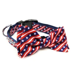 The Worthy Dog Bias Stars And Stripes Bow Tie Adjustable Collar Attachment Accessory -Pet Shop GUEST 562f6909 8718 4f95 b2e2 177eac9fa98c