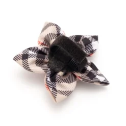 The Worthy Dog Bias Plaid Flower Adjustable Collar Attachment Accessory