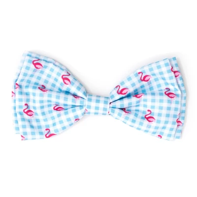 The Worthy Dog Gingham Flamingos Bow Tie Accessory 3 The Worthy Dog Gingham Flamingos Bow Tie Accessory - Image 3