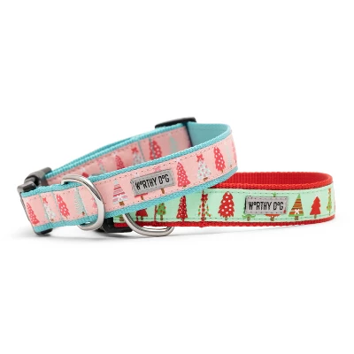 The Worthy Dog Holiday Trees Adjustable Dog Collar 1 The Worthy Dog Holiday Trees Adjustable Dog Collar