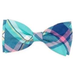 The Worthy Dog Aqua/Navy Plaid Bow Tie Adjustable Collar Attachment Accessory 5 The Worthy Dog Aqua/Navy Plaid Bow Tie Adjustable Collar Attachment Accessory -Pet Shop GUEST 72e188a9 4383 49fd 878d 2250aefa1976