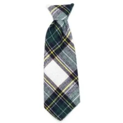 The Worthy Dog Stewart Tartan Plaid Neck Tie Adjustable Collar Attachment Accessory