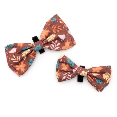 The Worthy Dog Falling Leaves Bow Tie - Adjustable Pet Collar Accessory 3 The Worthy Dog Falling Leaves Bow Tie - Adjustable Pet Collar Accessory - Image 3