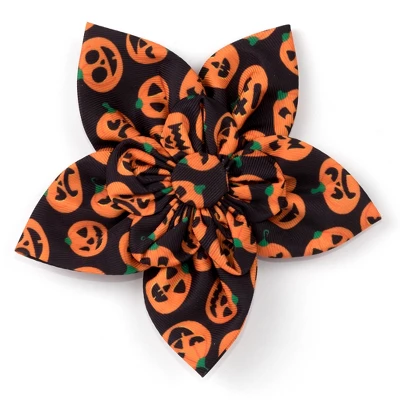 The Worthy Dog Jack-O-Lantern Flower Adjustable Collar Attachment Accessory 1 The Worthy Dog Jack-O-Lantern Flower Adjustable Collar Attachment Accessory