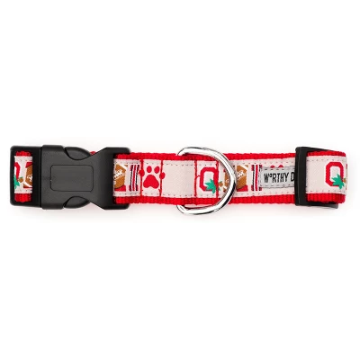 The License House Ohio State Buckeyes Paw Print OH-IO Dog Collar 2 The License House Ohio State Buckeyes Paw Print OH-IO Dog Collar - Image 2