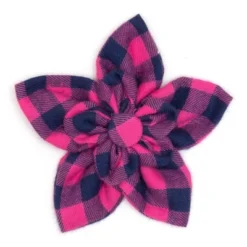 The Worthy Dog Pink/Navy Buffalo Check Flower Adjustable Collar Accessory 5 The Worthy Dog Pink/Navy Buffalo Check Flower Adjustable Collar Accessory -Pet Shop GUEST a05d2311 fafe 4298 9ad7 9a5a4a35b624