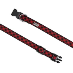 The Worthy Dog Bias Buffalo Check Plaid Dog Collar