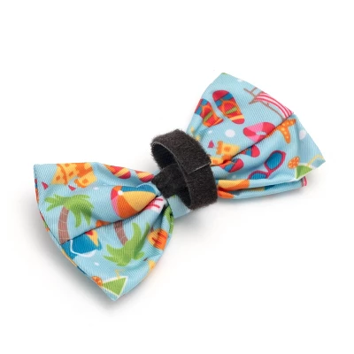 The Worthy Dog Life's A Beach Bow Tie Adjustable Collar Attachment Accessory 1 The Worthy Dog Life's A Beach Bow Tie Adjustable Collar Attachment Accessory