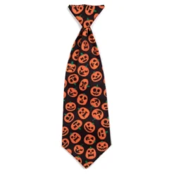 The Worthy Dog Jack-O-Lantern Neck Tie Adjustable Collar Attachment Accessory
