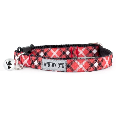 The Worthy Dog Bias Plaid Breakaway Adjustable Cat Collar 1 The Worthy Dog Bias Plaid Breakaway Adjustable Cat Collar
