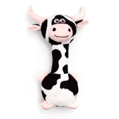Cow Long Neck Squeaky Plush Dog Toy - The Worthy Dog