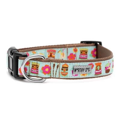 The Worthy Dog Tiki Time Adjustable Dog Collar 2 The Worthy Dog Tiki Time Adjustable Dog Collar - Image 2