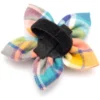The Worthy Dog Peach Plaid Adjustable Flower Collar Accessory