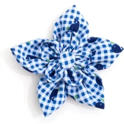 The Worthy Dog Gingham Whales Flower Accessory -Pet Shop GUEST c4737096 ede0 42d7 88bb 2db76123f86e