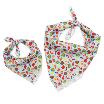 Home Run Baseball Bandana - Adjustable Square Tie-On Pet Accessory By The Worthy Dog 2 Home Run Baseball Bandana - Adjustable Square Tie-On Pet Accessory By The Worthy Dog - Image 2