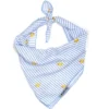 The Worthy Dog Seersucker Stripe Embroidered Rubber Duck Classic Square Tie-On Bandana
