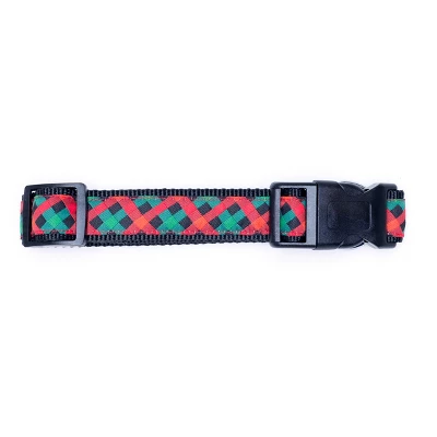 The Worthy Dog Holiday Check Dog Collar 4 The Worthy Dog Holiday Check Dog Collar - Image 4